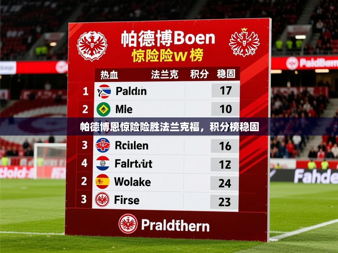 帕德博恩惊险险胜法兰克福，积分榜稳固